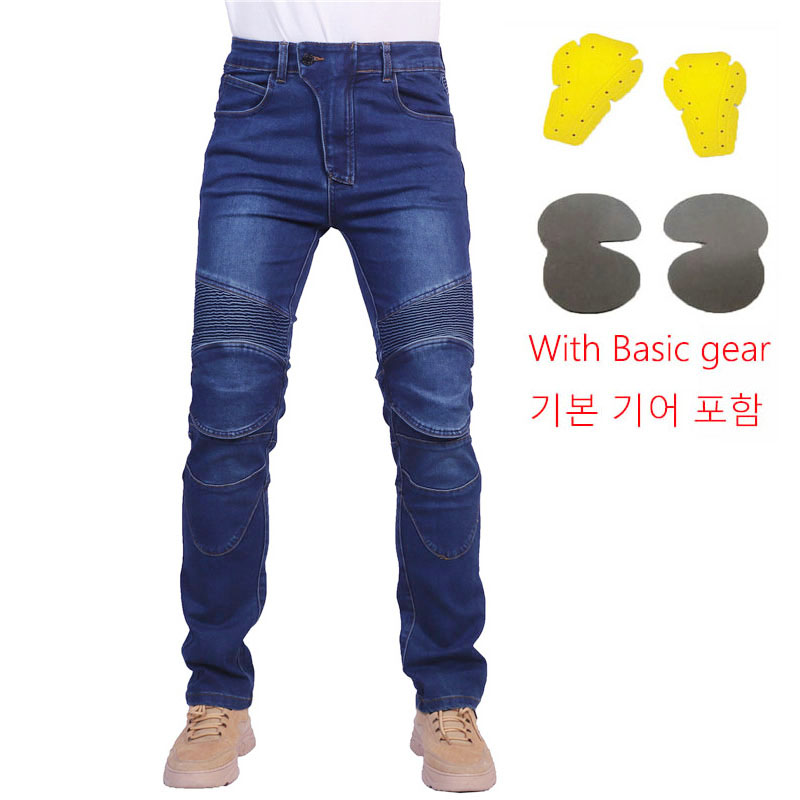 Motorcycle Gear Testing - Men Jeans Embroidery Motorcycle Pants Pantalon