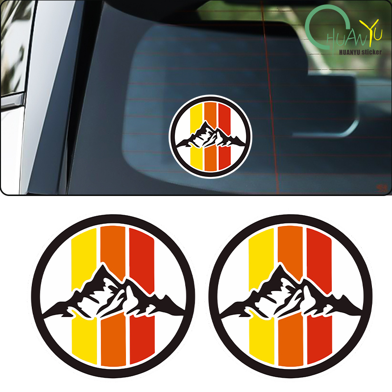 Motorcycle Gear Up - Retro three-color striped snow mountain SUV