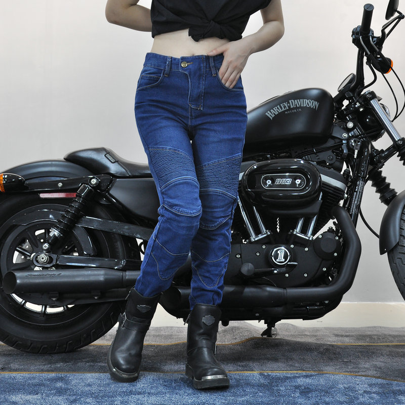 Motorcycle Gear Testing - 2026 Women Jeans Embroidery Motorcycle Pants