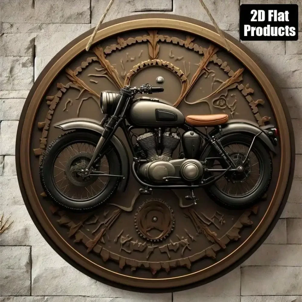 Motorcycle Gear Europe - Vintage Steampunk Wall Art, 8x8 Inch
