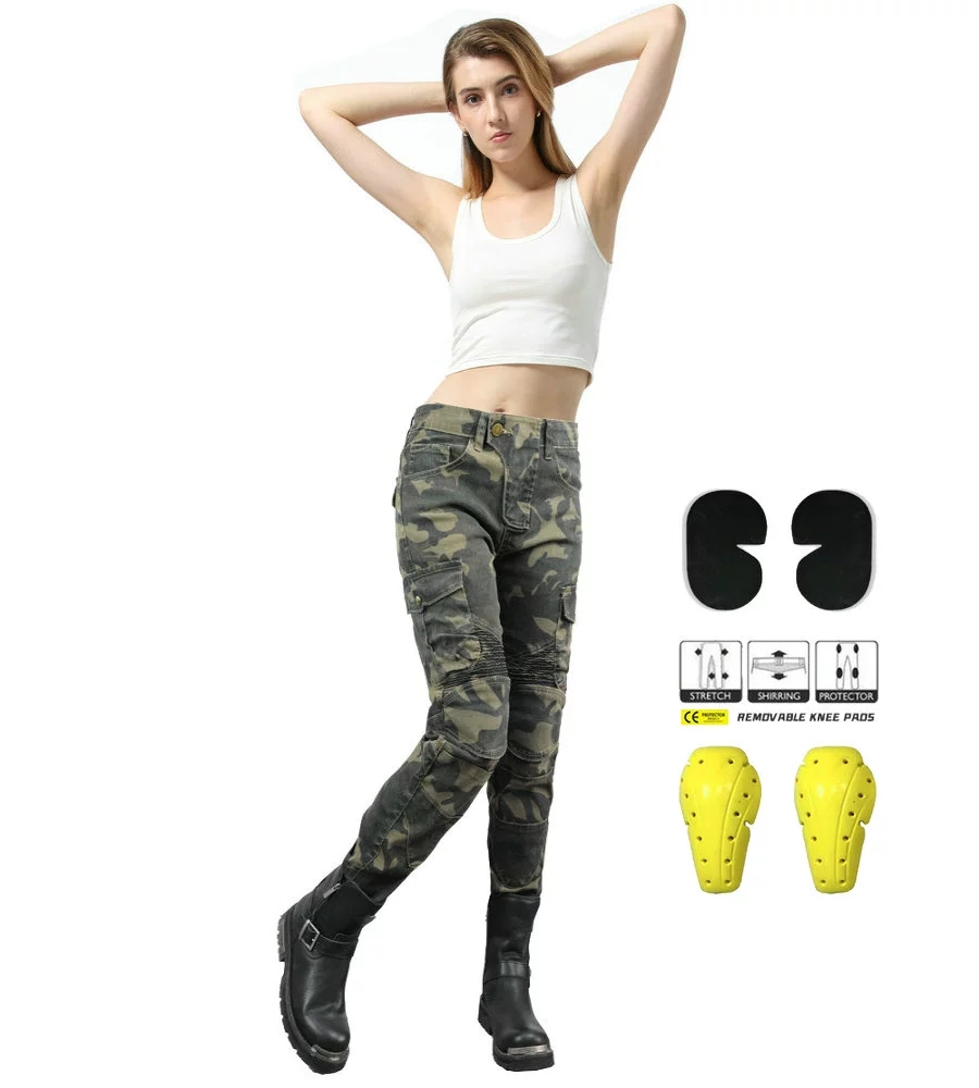 Women Jeans Camouflage Motorcy - Motorcycle Gear Testing review and price