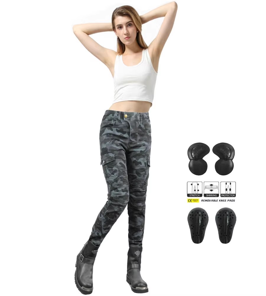 Women Jeans Camouflage Motorcy - Motorcycle Gear Testing review and price